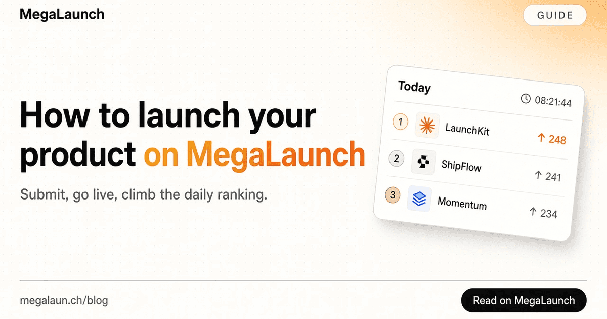 Guide cover: How to launch your product on MegaLaunch