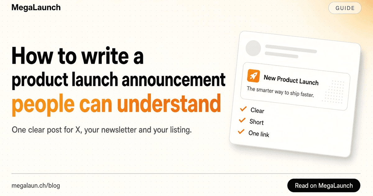 Guide cover: Write a launch announcement people understand