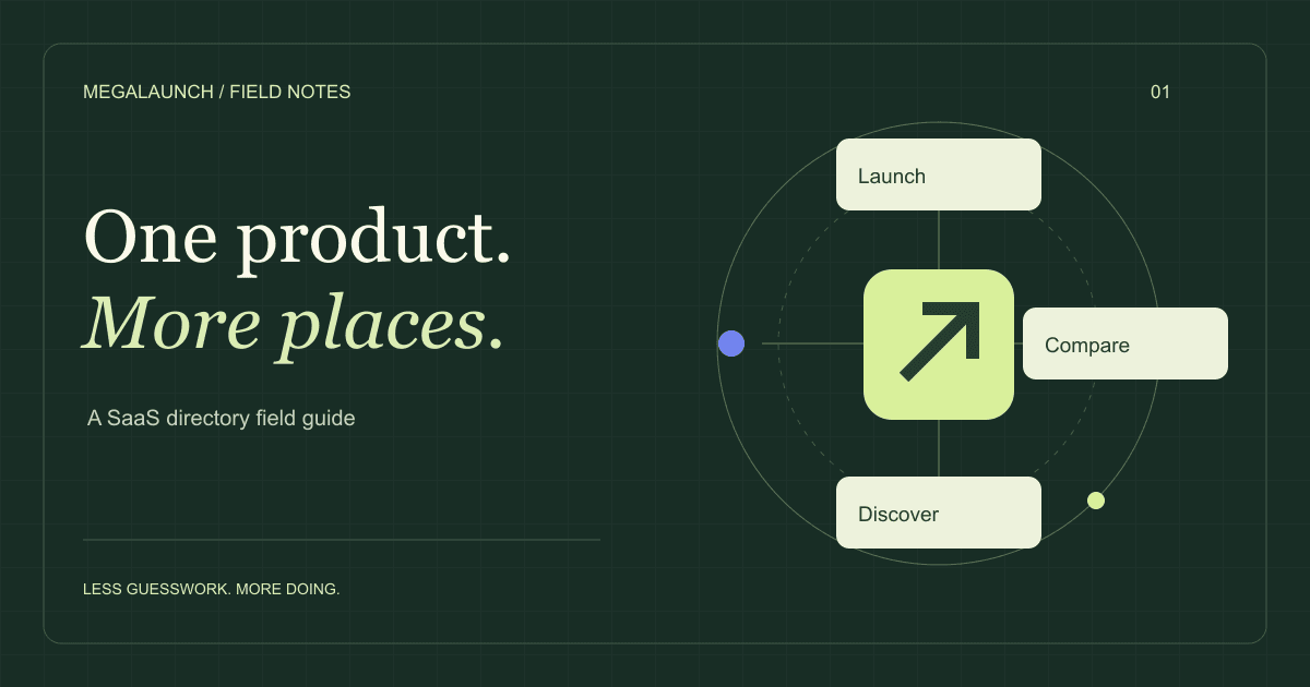 A product at the center of a map connecting launch, review and alternative directories